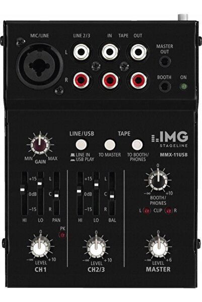 NO BRAND IMG STAGELINE MMX-11USB Mixer audio cu 2 canale cu interfață USB