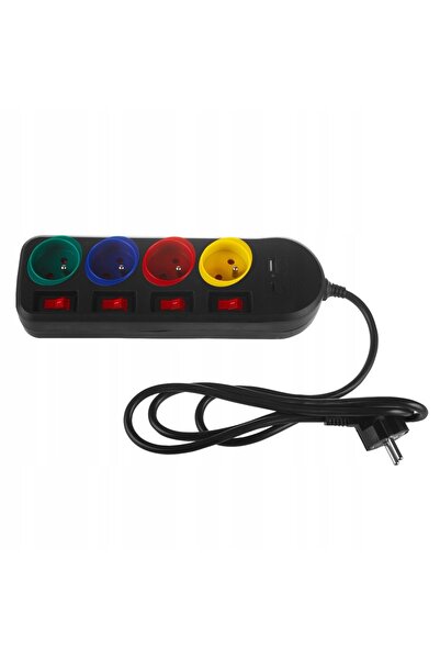 Maclean Prelungitor MCE508 B, cablu prelungitor cu 4 prize + USB A / C, cu în...