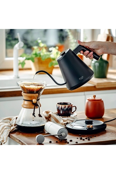 adler Fierbător electric fără fir cu gât de lebădă 1L 1100W Control temperatură