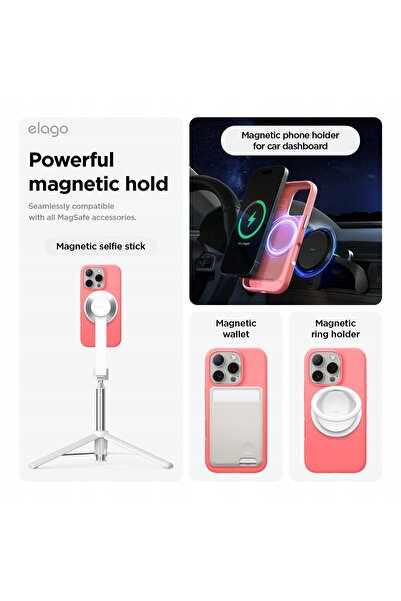 NO BRAND Husă pentru iPhone 16 Pro Max Elago din silicon cu MagSafe roz