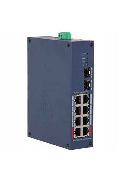 NO BRAND SWITCH INDUSTRIAL POE ADMINISTRABIL CU 8 PORȚI + SFP PENTRU ȘINA DIN...