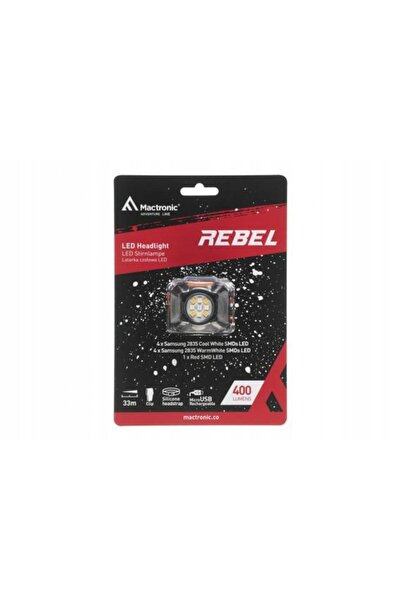 NO BRAND Lanternă frontală puternică Mactronic Rebel 400Lm LED, reîncărcabilă...