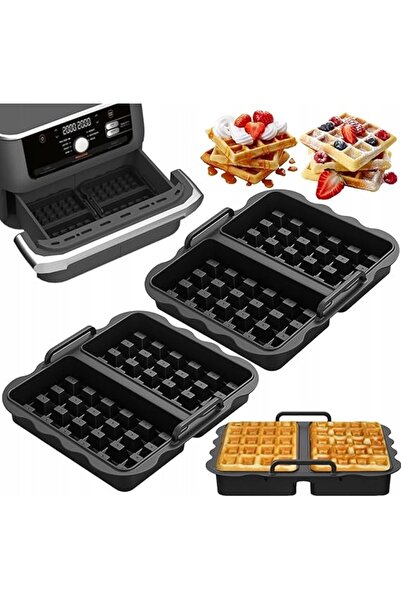 NO BRAND Forme de silicon pentru vafe, 2 bucăți, pentru friteuză cu aer cald ...
