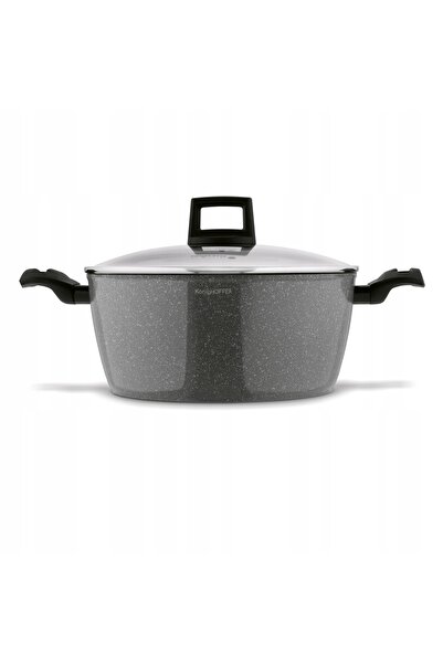 Konighoffer Vas cu inducție, cu capac, Marble, Gaz, Jukon, 6.5 l, 28 cm