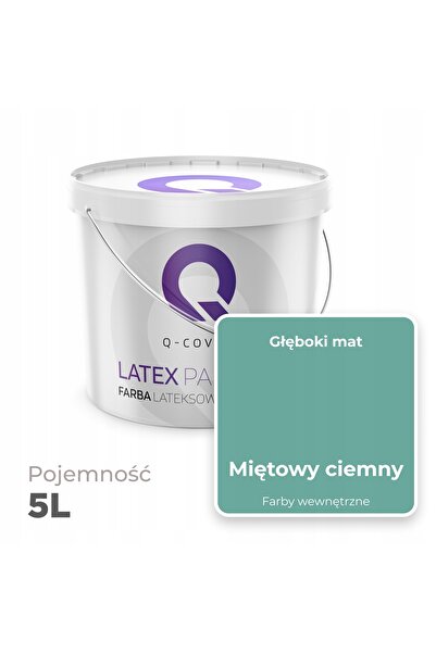 NO BRAND VOPSEA LATEX PENTRU PERETI, MAT PROFUND, 5 L, CULOARE MENTĂ ÎNCHISĂ ...