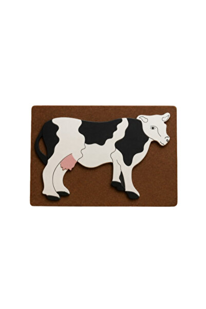 Gabcom Puzzle din Lemn – Vaca | Puzzle Montessori Educativ | 8 Piese | 18 x 1...