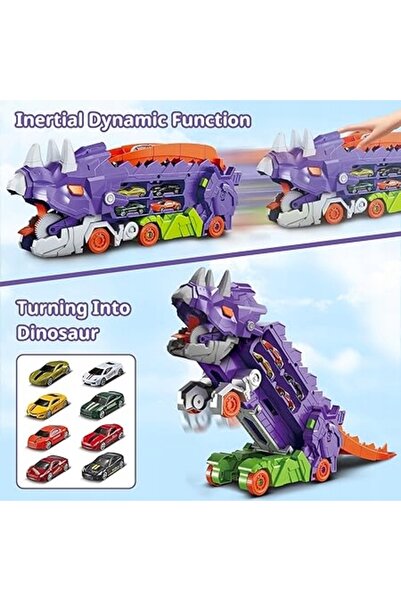 deAO TRANSPORTATOR DE JUCĂRII DINOZOAURI + MAȘINI DE METAL! CADOU PENTRU COPI...