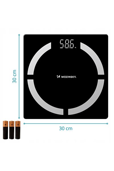 WOZINSKY Cântar de baie inteligent, analitic, pentru fitness, cu ecran LCD, p...