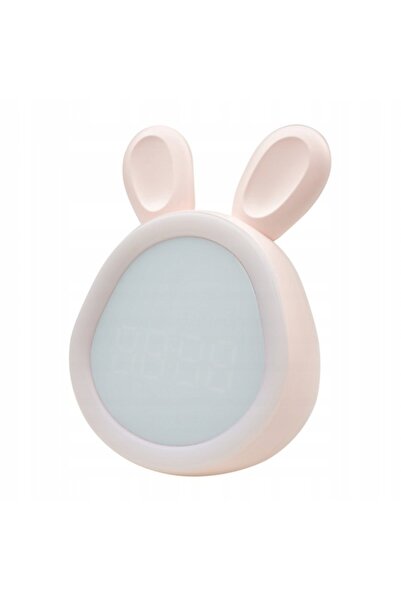 ecolight Lampă de veghe Zabiak Iepure Roz cu ceas cu alarmă LED pentru camera...