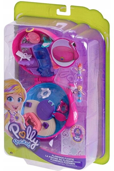 Polly Pocket Geantă de înot cu flamingo, jucărie pentru copii + accesorii