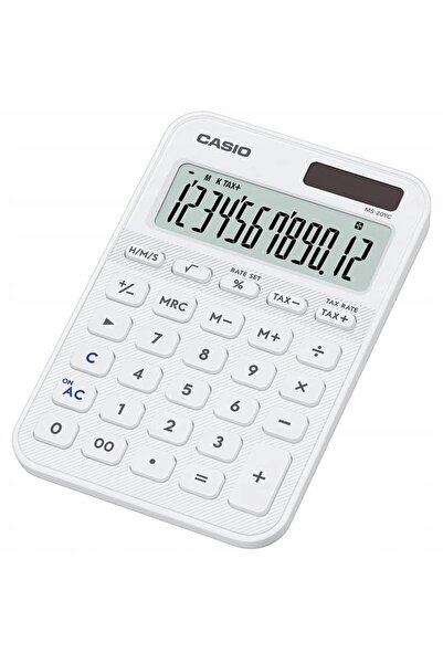 Casio Calculator MS-20YC-WE Alimentat cu baterii și solar