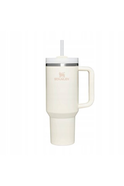 NO BRAND Cana Stanley 1200ml cu capac cu pai și mâner, termică, albă