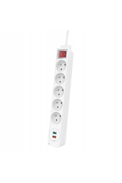 Hama Prelungitor cu 5 prize, 1x USB C, 1x USB A, QuickCharge, PowerDelivery