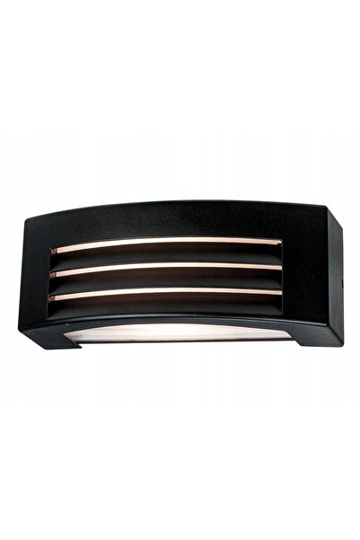 ecolight Aplică de perete industrială de exterior, dreptunghiulară, neagră, d...
