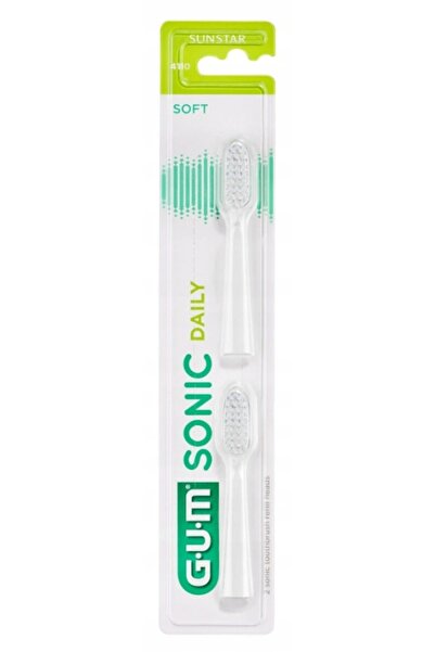 NO BRAND GUM SONIC DAILY White Capete de periuță de dinți moi - 3x2 bucăți