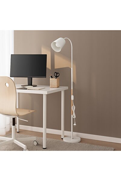 NO BRAND Lampadar LED alb 170cm pentru citit E27 reglabil lemn