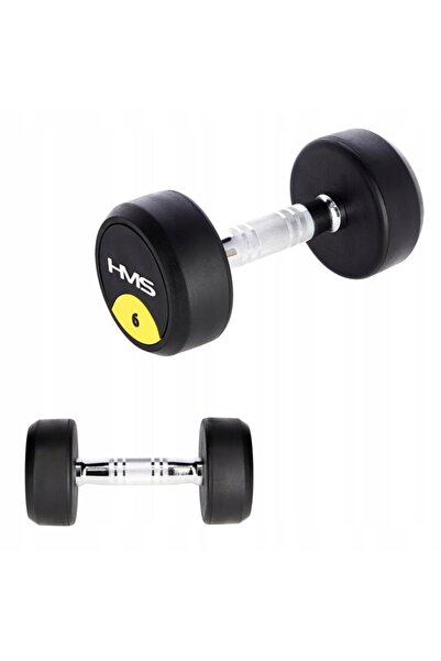 HMS Disc de greutate solid de 6 kg, acoperit cu cauciuc, HG Pro, pentru exerc...