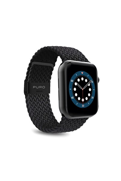 Puro Curea din nailon tip buclă pentru Apple Watch 38 40 41 mm - Negru