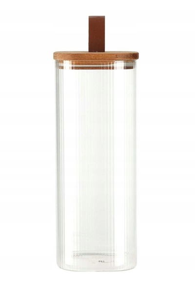 Excellent Houseware Borcan de sticlă, cu capac ermetic din lemn, 1900 ml, EH