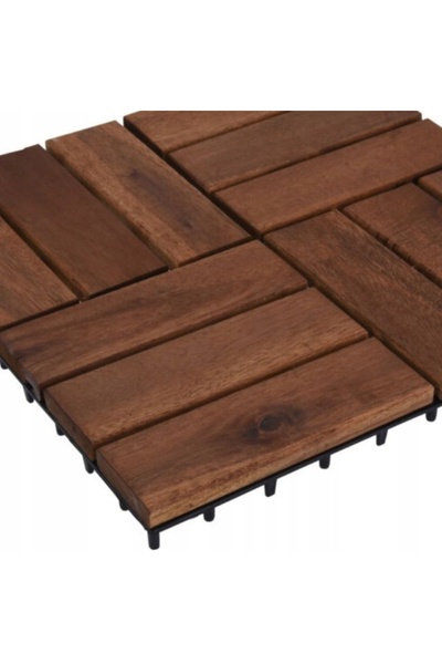 HowHomely Dale pentru terase 30x30 cm Set 4 bucăți Pardoseală din lemn de sal...