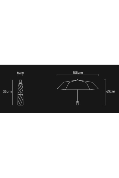 Xiaomi Umbrelă pliabilă automată, cu husă, din fibră de sticlă, neagră.