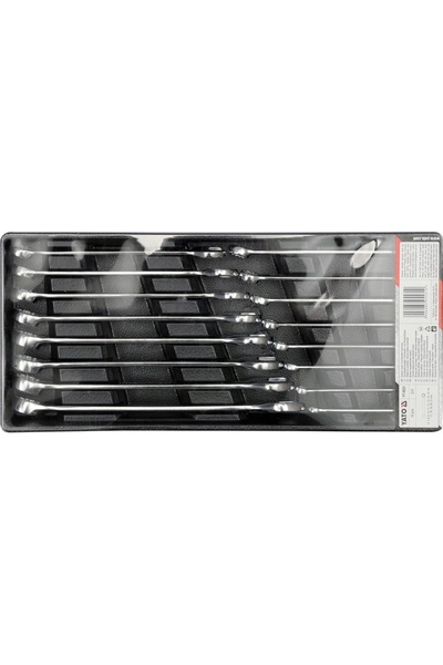 yato Set de chei tubulare cu cap plat, 6-21mm, 16 bucăți, CRV, pentru atelier
