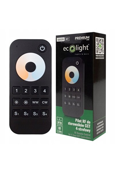 ecolight Telecomandă pentru bandă LED cu reglare CCT RT7 RF, 4 zone, tactilă,...