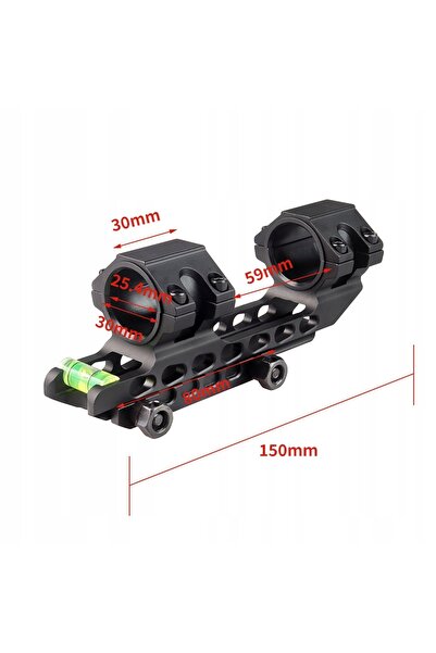 ITIMPORT Montură pentru lunetă 25.4mm/30mm Monobloc Picatinny 20mm LEVELA Maro