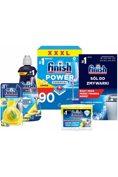 Finish Tablete esențiale pentru mașina de spălat vase Power, cu parfum de lăm...
