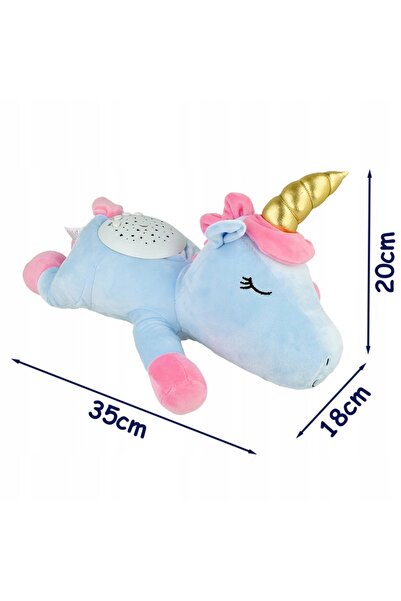 NO BRAND Jucărie de pluș Urs Unicorn, Proiector de Stele, Cutie Muzicală, Apa...