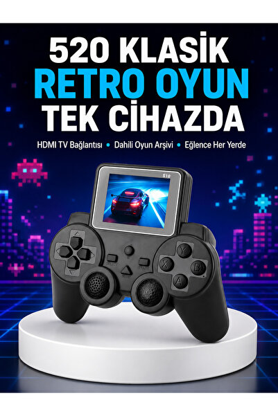 2025 A Kalite S10 Gamepad 520 Oyunlu TV Bağlantılı Retro Atari Konsolu Yeni Nesil