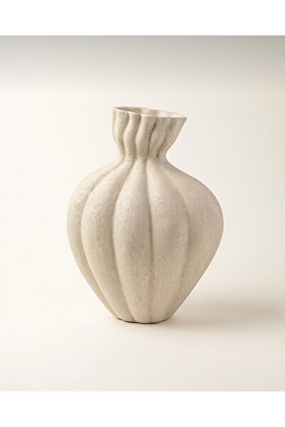 AYSA HOME DECOR Sorel Ceramic Textured Vase (20 X 27 cm)