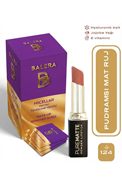 BALERA Pure Matte Powder Lipstick No: 124 - Moisturizing Powder Matte Lipstic...