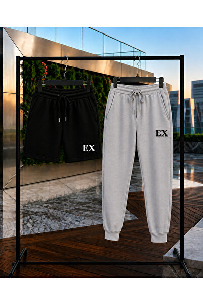 Gutsy Sports Tracksuit Shorts 2-Piece Combination Thin Summer Sweat-Absorbing...