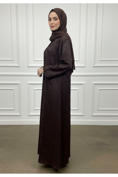 Nukhbaa Maya Textured Embossed Abaya | Double Chiffon Fabric