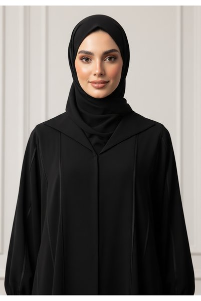 Nukhbaa Hooded Panel Abaya | Nida Fabric