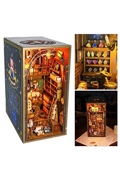 PlayFun Casuta DIY, UDUK Book Nook adults miniature dollhouse - Jucarie pentr...