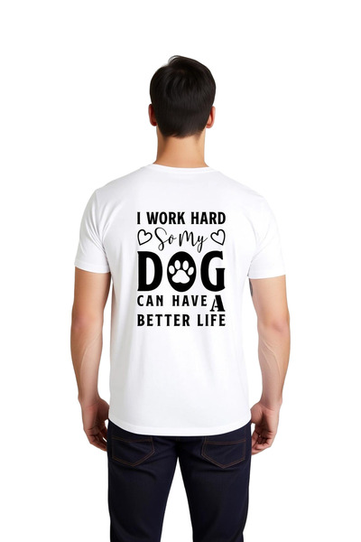 PayBuy Men's 100% Cotton Dog Love Themed Printed T-Shirt Short Sleeve Round N...