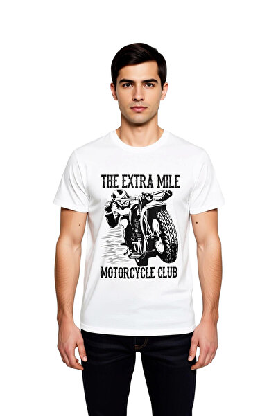 PayBuy Ανδρικό μπλουζάκι με στάμπα Motorcycle Club με κοντό μανίκι, ρετρό γρα...
