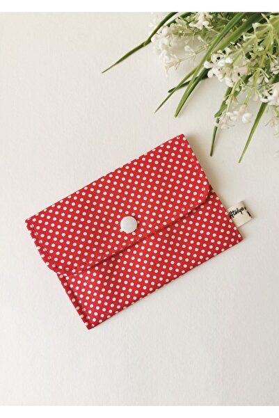 Halley Concept Red Polka Dot Cotton Fabric Snap Wallet |   Card Holder 13X9 cm