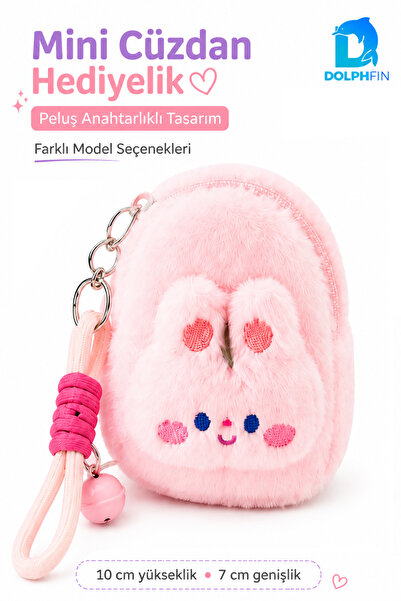DolphFin Plush Mini Wallet with Keychain and Zipper Coin Bag Children's Gift ...