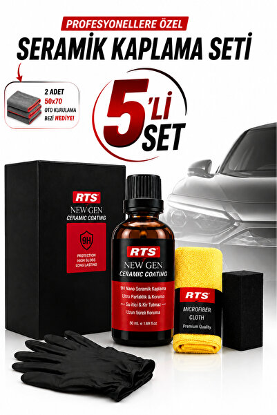 5 Adet Seramik Kaplama Seti 50 mL Profesyoneller İçin, Çizilme Karşıtı, Güneş Yanığı Koruyucu, Su İtici, RTS Newgen