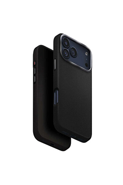 uniq Husă pentru iPhone 17 Pro, Husă Lyden din piele ecologică, gri - negru