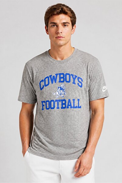 Nike x NFL Men Sportswear Fit Short Sleeve Football T-Shirt, Grey Heather