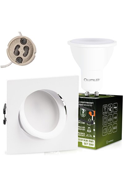 Lumiled TRIX Spot halogen încastrat 3-în-1, Pătrat, Orientabil, GU10, 6W, 300...