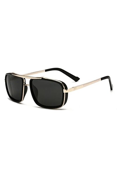choice2 Gold black New Sunglasses Punk Sunglasses New Men's Square Uv400 Twin...