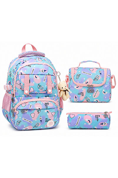 Dadacuq Five-Compartment Orthopedic Bag with Teddy Bear Accessories, Pen Hold...