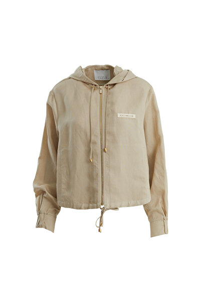 GİZİA Logo Detaylı Bej Sweatshirt
