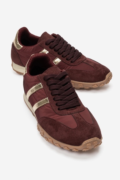 LuviShoes FLUX Bordo Süet Kadın Günlük Sneaker