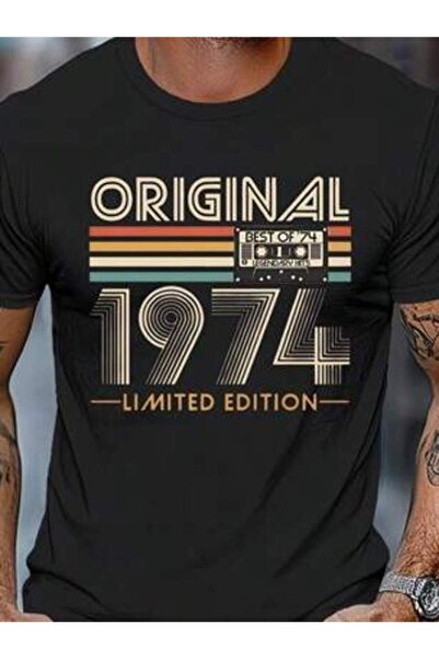 23ERVA Men's 1974 Vintage Cassette Tape Fiber, Black Daily Retro Graphic Tee,...